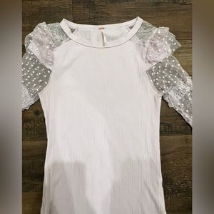 Free People Long Sleeve Lace Top